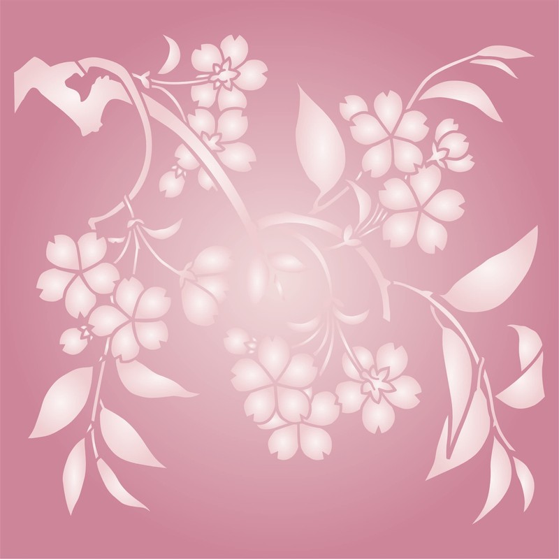 Cherry Blossom Stencil 6.5 x 6 Inch (S) - Japanese