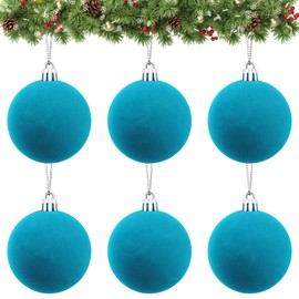Velvet Ball Ornaments Christmas Balls Blue 6 PCS 2.36-Inch Xmas Tree Ball Ornaments for Party Christmas Tree Decor Baby Shower First Christmas Decorations
