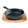 Pyrolux Pyrocast Skillet, 10 cm with Maple Tray Black