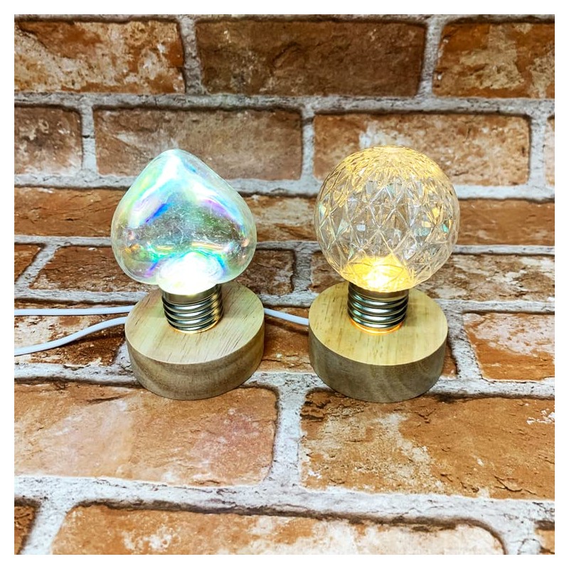 Glowing Wooden LED Pedestal, Square LED Stand, USB Type, Adapter,