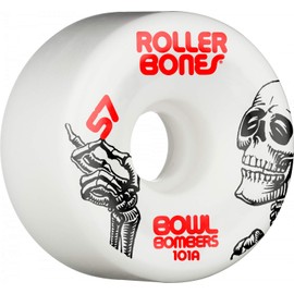 Rollerbones Quad Wheels Bowl Bombers 101a Wheels Skateboard, Unisex_Adult, White, 57