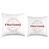 North Pole Sweets Dept Fruitcake Christmas Food Logo Throw Pillow