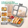 HOMEKOL Stainless Steel Lunch Box, 3 Compartments Metal Bento Box