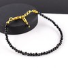 Natural Black Spinel Gemstone Micro Beads Dainty Bracelet Jewelry for