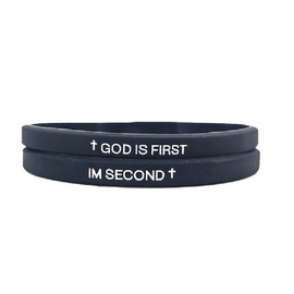 Fuqimanman2020 GOD IS FIRST BRACELET,IM Second Christian Rubber Bracelet Silicon Bible Verses Bracelets Inspirational Religious Motivational Wristbands Bracelets-black