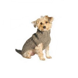 Chilly Dog Cable Dog Sweater, 3X-Large, Grey