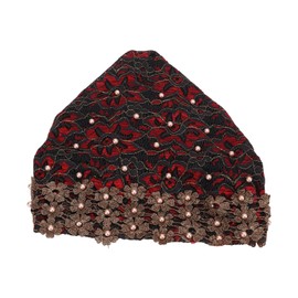 Turban Head Wraps Vintage Style Beaded Embroidered Stretchy Fabric Hair Hat for Daily Wear