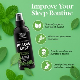 Aromasong Eucalyptus & Wild Mint Pillow Spray - All Natural Calming Linen & Bedtime Mist for Deep Sleep - Aromatherapy Essential Oils for Sleeping