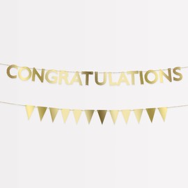 Meri Meri Congratulations Mini Garland Matchbox Banner Set (Pack of 2), 5' Strand Including Excess Cord, 2 Unique Strands, Reusable Congratulations Party Banner