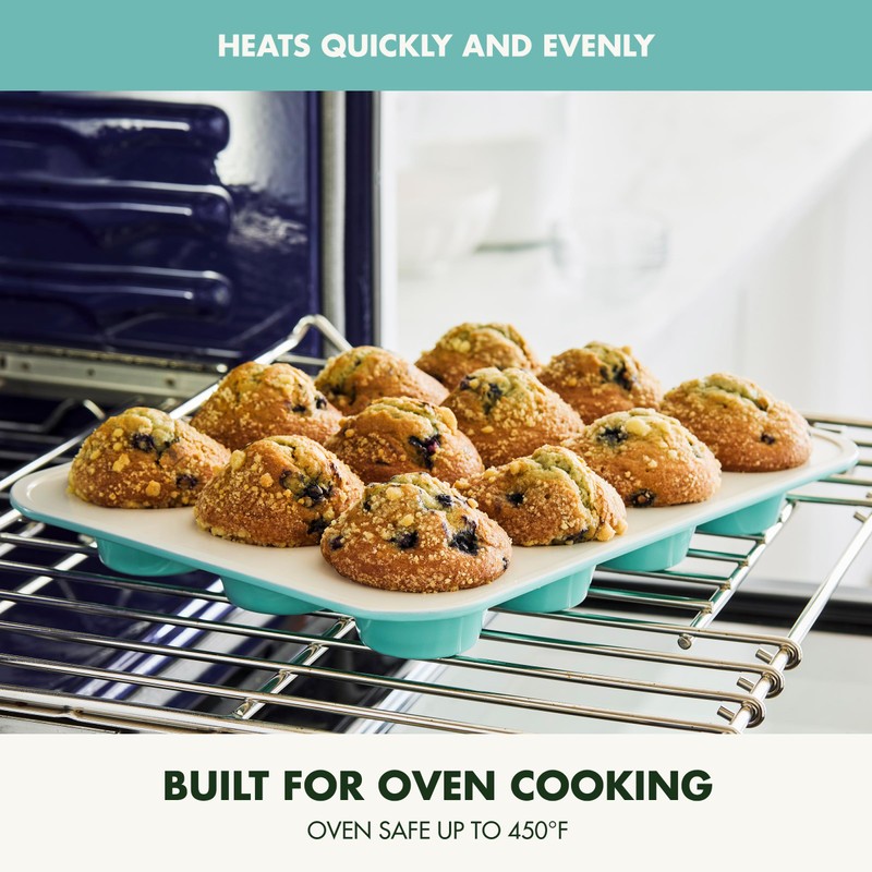 GreenPan Bakewell 12-Cup Muffin Pan, Healthy Ceramic Nonstick Bakeware, PFAS-Free