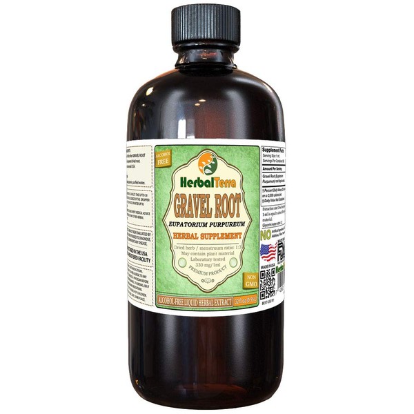 Gravel Root (Eupatorium Purpureum) Glycerite, Dried Root Alcohol-Free Liquid Extract (Brand Name: HerbalTerra, Proudly Made in USA) 32 fl.oz (0.95 l)