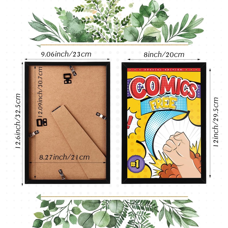 Ireer 24 Pack Comic Book Frame Wall Display Mounted Tabletop