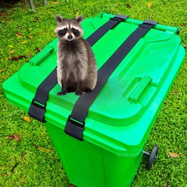 2PCS Trash Can Locks for Animals, Adjustable Garbage Can Lid Locks Security Strap, Raccoon Bear Proof Trash Can Lock, for Outdoor Garbage Can with Lid,Fits Multiple Sizes Cans