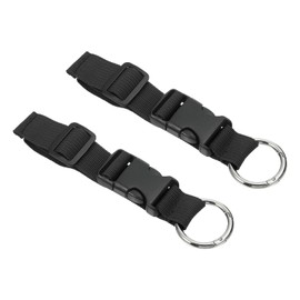 PATIKIL Luggage Connector Straps 1x6.3", 2Pcs Jacket Grip Travel Belt Add a Bag Luggage Strap with O-Ring Buckle for Baggage Suitcase Backpack, Black