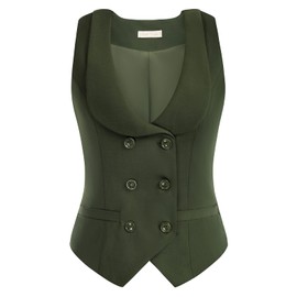 Belle Poque Versatile Vest Waistcoat for Women's Vintage U Neck Dressy Waistcoat for Business