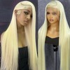 22 Inch 613 Blonde Straight Lace Front Wig Human Hair