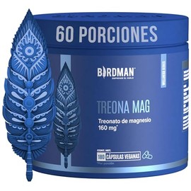 Birdman Treonato de Magnesio 160 mg  Sin Aditivos, Sin Sabor  Cápsula Vegana  Suplemento de Magnesio  60 Porciones  180 Cápsulas                      