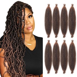 Alaleibaby Marley Hair 8 Packs Marley Twist Hair Afro Kinky Marley Braiding Hair 14 Inch Pre-Separated Springy Twist Hair Natural Black Marley Twist Crochet Braiding Hair