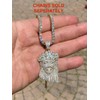 Solid 925 Sterling Silver Iced Jesus Piece Pendant - Men's