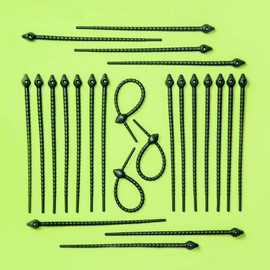 Simplifi It Black Silicone Rubber Twist Ties (24 PC.) - SI-SRT24B