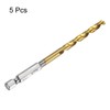 sourcing map 5pcs 1/4" Hex Shank Drill Bit 7/32" Gold