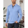 Mens Long Sleeve Polo Shirts Casual Moisture Wicking Golf Polo