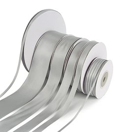 AE Amelia Ella - Silver - 38mm x 25 Metre Reels - Double Sided Satin Ribbon for Arts-Crafts, Gift Package Wrapping Sewing Trim Christmas Wedding Birthday Valentine's Day