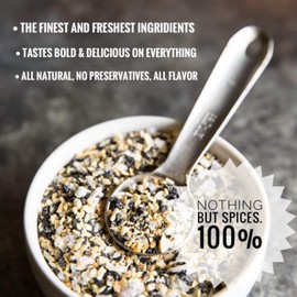 2 XL Bottles Everything Bagel Seasoning Blend 10 OZ each Bagel Allspice, Sesame Spice Shaker, Delicious Blend of Sea Salt and Spices Sesame Garlic Powder Onion Flakes, Multi Seasoning Shaker