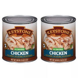 Keystone 2 Cans- Keystone All Natural Chicken 28 oz No Preservative Fully Cooked Food