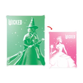 Silver Buffalo Wicked Featuring Glinda and Elphaba Double Sided 45" x 60" Fleece Throw, Soft and Cozy Blanket, 250 GSM