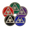 9 Year Sobriety Coin | Triplate AA Chip Recovery Anniversary