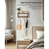 Exper City Coat Rack Wall Mount with Shelf, 17IN Wooden