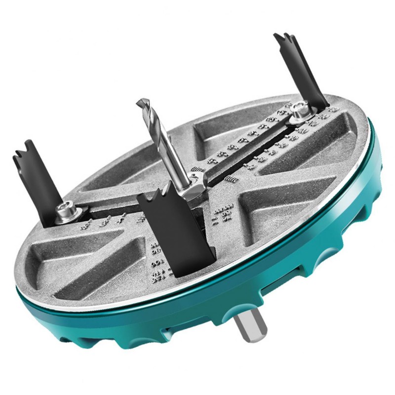 Adjustable Hole Saw Kit with 12 Blades Round Hole Opener