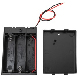 LUORNG 4 soportes de batería de 4,5 V con interruptor, 3 soportes de batería AA con interruptor y tapa, soporte de batería con cables de cable e interruptor de encendido/apagado