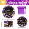 Birthday Plates and Napkins, Purple Party Decorations Purple Birthday Party
