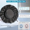 Sheomern 3 Pcs Super Jumbo Adjustable Satin Lined Shower Caps
