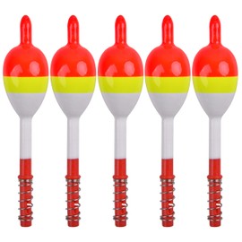 Wood Slip Bobbers Fishing Floats Spring Bobbers Floats Oval Stick Floats for for Crappie Panfish Walleyes, 5pcs (5pcs: 3.54×0.79×1.18in)