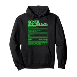 Gamer Nutrition Facts Gifts for Teen Boys Video Games Pullover Hoodie
