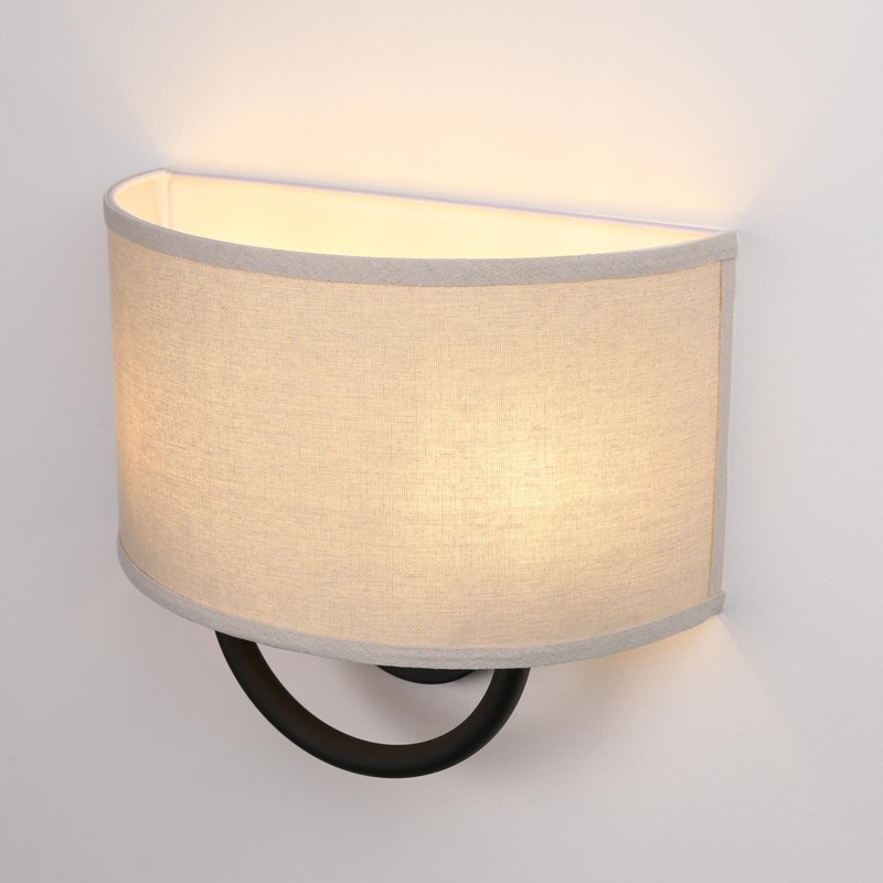 Industrial 2-Lights Wall Sconce Fixtures with Linen Fabric Shade, Double