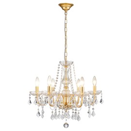 Uiimeces Crystal Chandelier Light Fixture, Modern K9 Crystal Chandelier for Dining Room, Gold Ceiling Hanging Pendant Light Fixture for Living Room, Entryway, Bedroom, Hallway, Kitchen Island