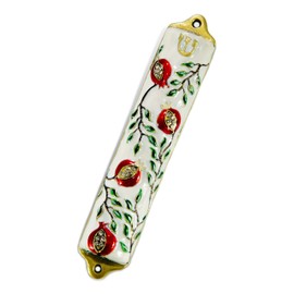 Door Mezuzah Case Modern Pomegranate Tree Design 4" Jewish Mezuzah Cover Home Blessing