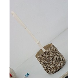 Pacific Giftware PTC 13.5 Inch Skulls Pattern Toilet Brush Holder with Brush, Beige