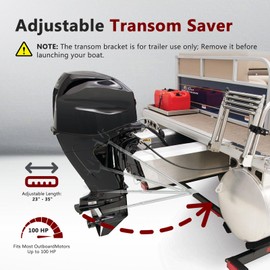 ISINLASSO Adjustable Boat Transom Saver Heavy-Duty Outboard Motor Engine Support Bracket Adjustable 23" to 35" for Securing Engines, Rollers and Trailer Mounts