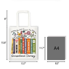 RNYJJ Occupational Therapy Gifts for Women Tote Bag OT Occupational Therapist Helping You Grow Your Own Way Aesthetic Canvas Tote Bag for Travel Shopping Work Daily Use