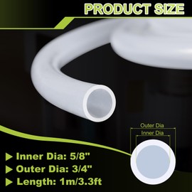 METALLIXITY Silicon Tubing(5/8" ID x 3/4" OD x 3.3Ft), Pure Silicone Hoses High Temp - for Printer, Hot Water Dispenser, Engine, Brewing, Fish Tank Air Pump, Pump Transfer, Clear