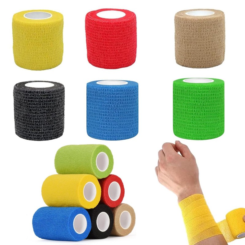 WADY Vendajes Autoadhesivos, 6 Rolls Vendaje Deportivo Autoadheribl, Venda Adhesiva