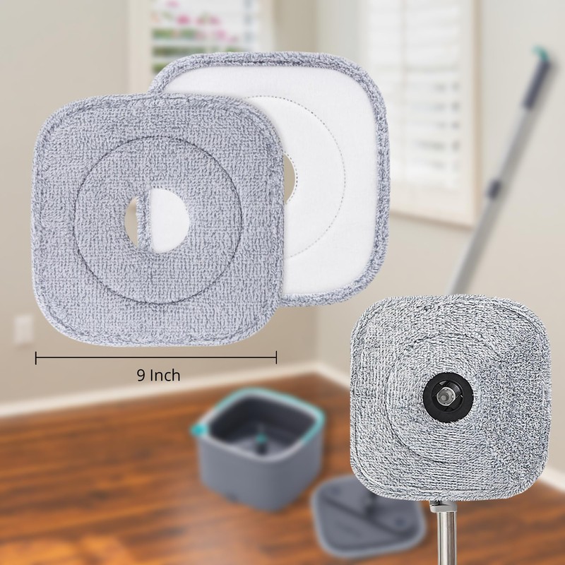 True & Tidy® 2-Pack 9 inch Extra Thick Microfiber Pad