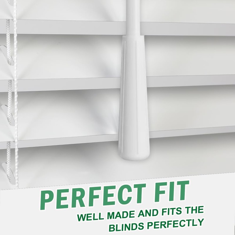 Blind Wand Replacement with Hook, 17 Inches White Fiberglass Blind
