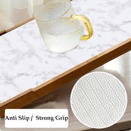 Cabinet Liner Non Slip Waterproof 12 Inch Wide X 20 Ft Non Adhesive Drawer Shelf Liners Pantry Closet Shelf Liner Strong Grip Liner For Kitchen Bathroom Refrigerator Dresser Drawer Cupboard Mat Marble