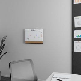 TRU RED Magnetic Steel Dry Erase Combo Board, Black Aluminum, 17-inch x 23-inch